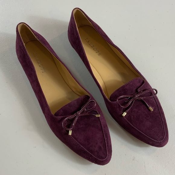 TALBOTS FRANCESCA BOW-FRONT DRIVING LOAFER FLATS -academia suede loafer 10.5M - Picture 2 of 13